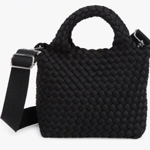 Elegant Black Woven Handbag